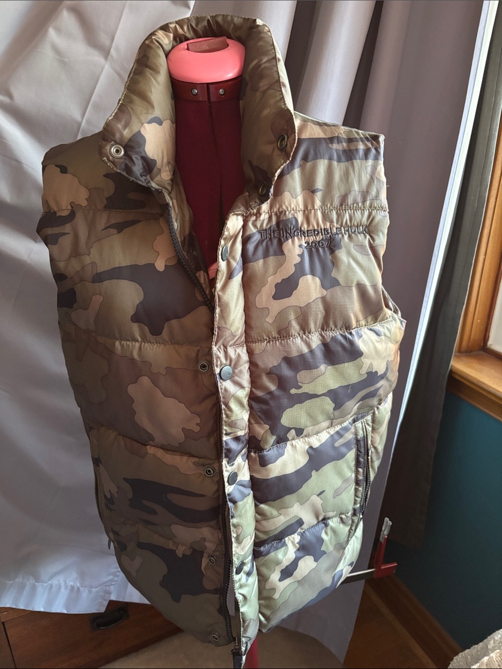 Incredible Hulk crew camo puffer vest